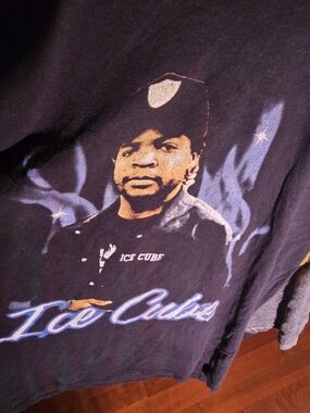 Black Graphic Pullover Sweater with Blue Script